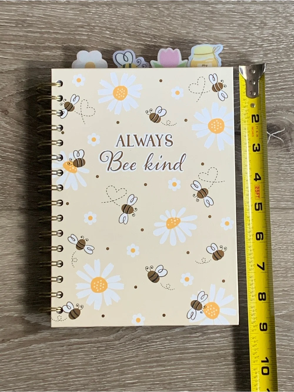 Always Bee Kind Spiral Notebook - Cream Floral Bee Design